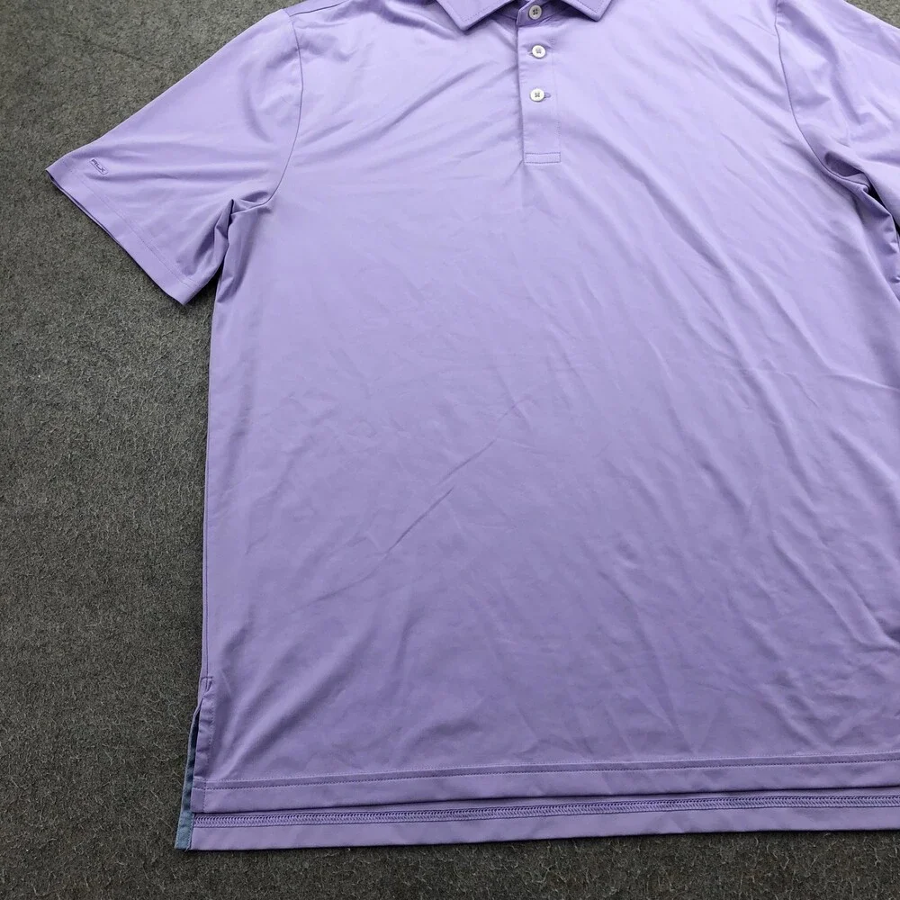 RLX Ralph Lauren Polo Shirt Mens Medium Purple Solid Golf Performance Knit